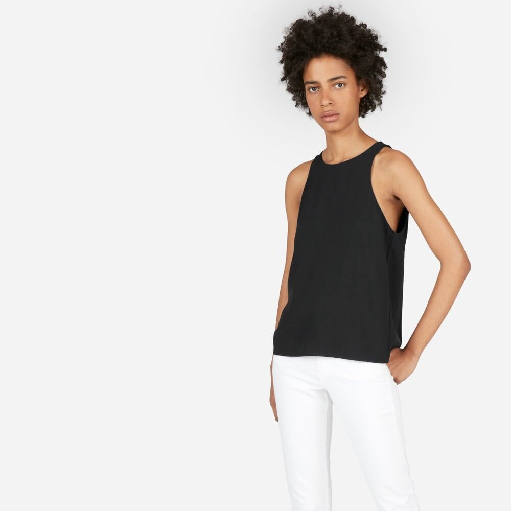 Everlane The Japanese GoWeave High-Neck Tank Black Base - Size 8